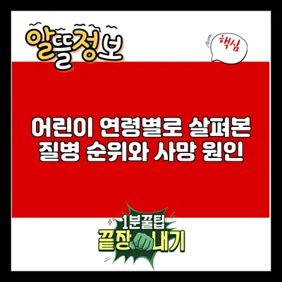 어린이 연령별로 살펴본 질병 순위와 사망 원인