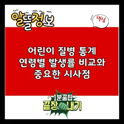 어린이 질병 통계: 연령별 발생률 비교와 중요한 시사점