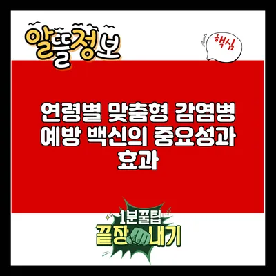 연령별 맞춤형 감염병 예방 백신의 중요성과 효과