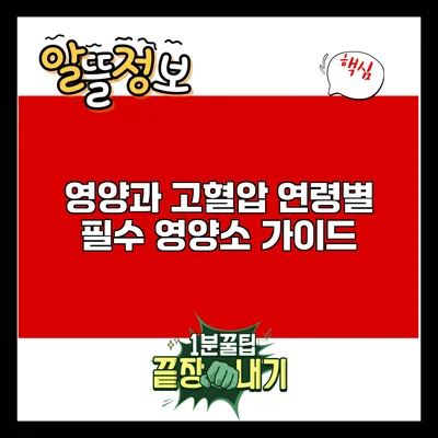 영양과 고혈압: 연령별 필수 영양소 가이드