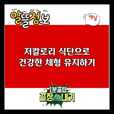 저칼로리 식단으로 건강한 체형 유지하기