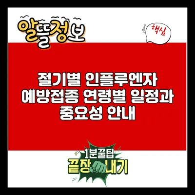 절기별 인플루엔자 예방접종: 연령별 일정과 중요성 안내