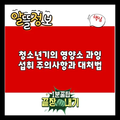 청소년기의 영양소 과잉 섭취 주의사항과 대처법