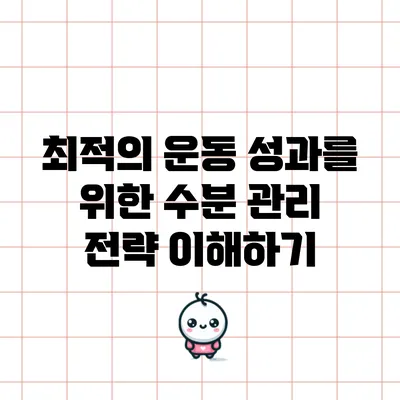 최적의 운동 성과를 위한 수분 관리 전략 이해하기