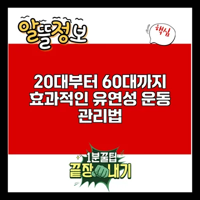 20대부터 60대까지 효과적인 유연성 운동 관리법