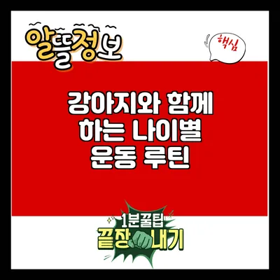강아지와 함께 하는 나이별 운동 루틴