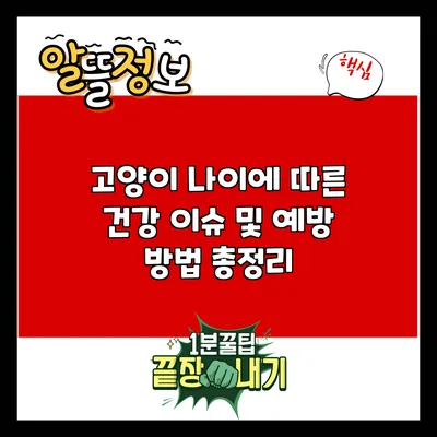 고양이 나이에 따른 건강 이슈 및 예방 방법 총정리
