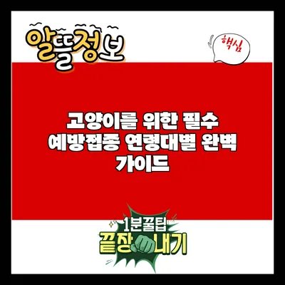 고양이를 위한 필수 예방접종: 연령대별 완벽 가이드