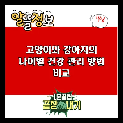 고양이와 강아지의 나이별 건강 관리 방법 비교