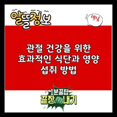 관절 건강을 위한 효과적인 식단과 영양 섭취 방법