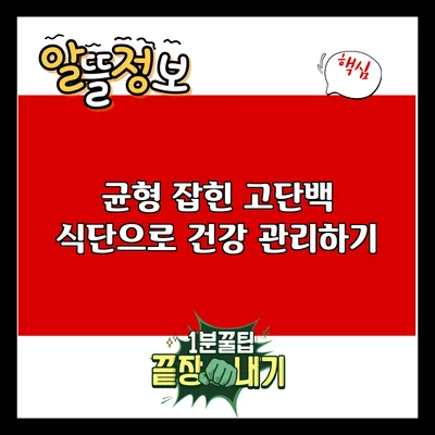 균형 잡힌 고단백 식단으로 건강 관리하기