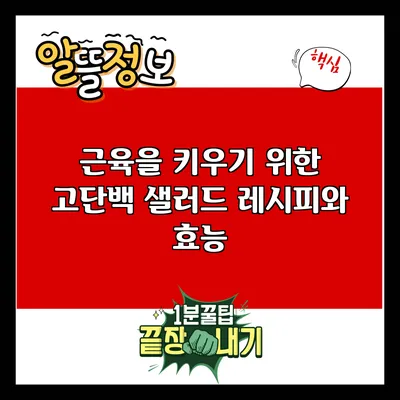 근육을 키우기 위한 고단백 샐러드 레시피와 효능