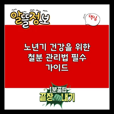 노년기 건강을 위한 철분 관리법: 필수 가이드