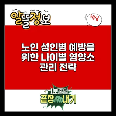 노인 성인병 예방을 위한 나이별 영양소 관리 전략