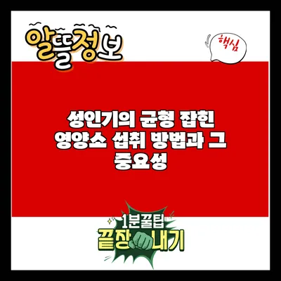 성인기의 균형 잡힌 영양소 섭취 방법과 그 중요성