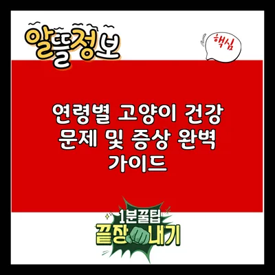 연령별 고양이 건강 문제 및 증상 완벽 가이드