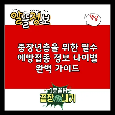 중장년층을 위한 필수 예방접종 정보: 나이별 완벽 가이드