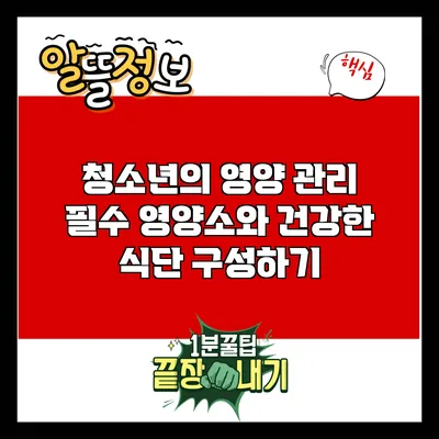 청소년의 영양 관리: 필수 영양소와 건강한 식단 구성하기